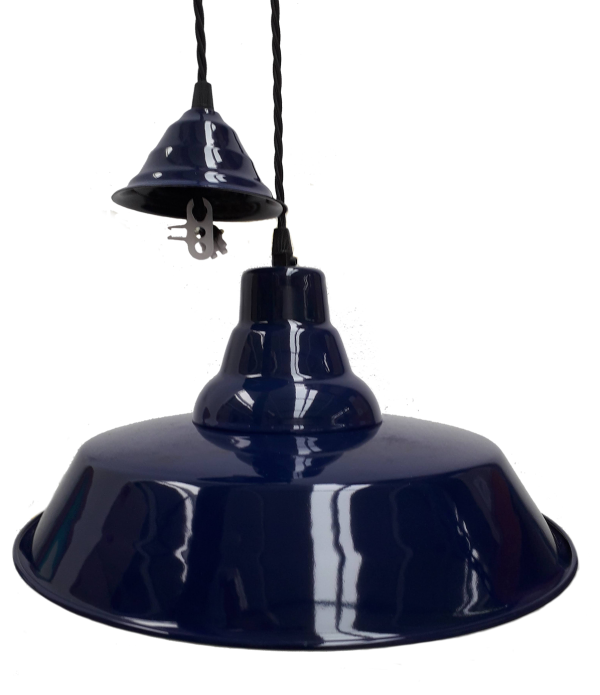 Lampe Industrielle Émaillée avec Fleuron Lampe Industrielle Émaillée avec Fleuron